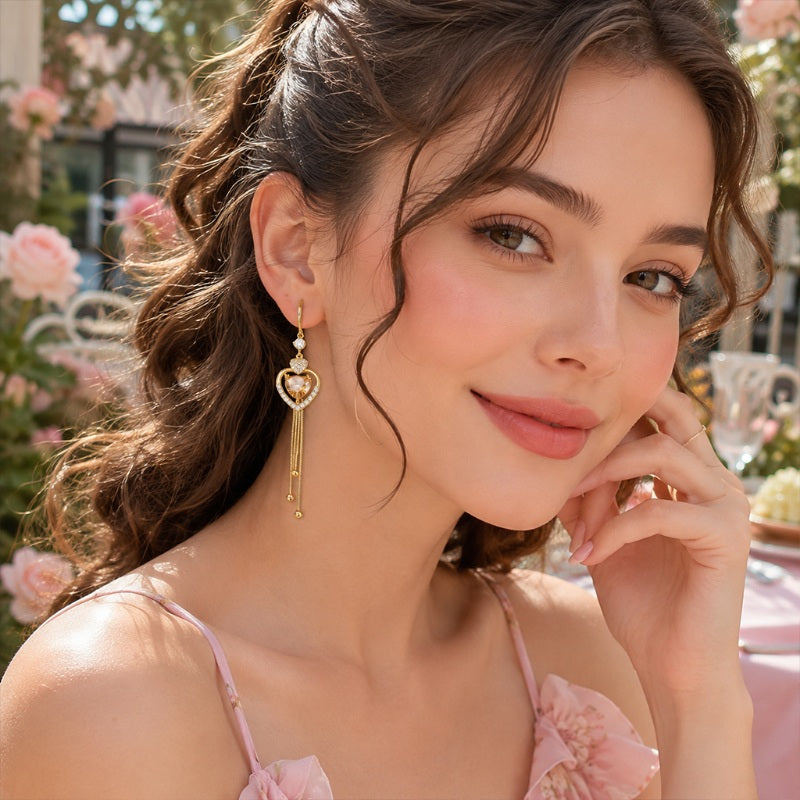 🎉 2026 Sale — Over 29,500 Sold!💖 Statement Heart Tassel Earrings
