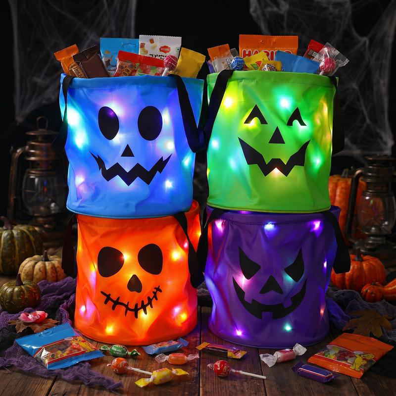 🔥50% OFF🎃LED Light Up Halloween Candy Bucket