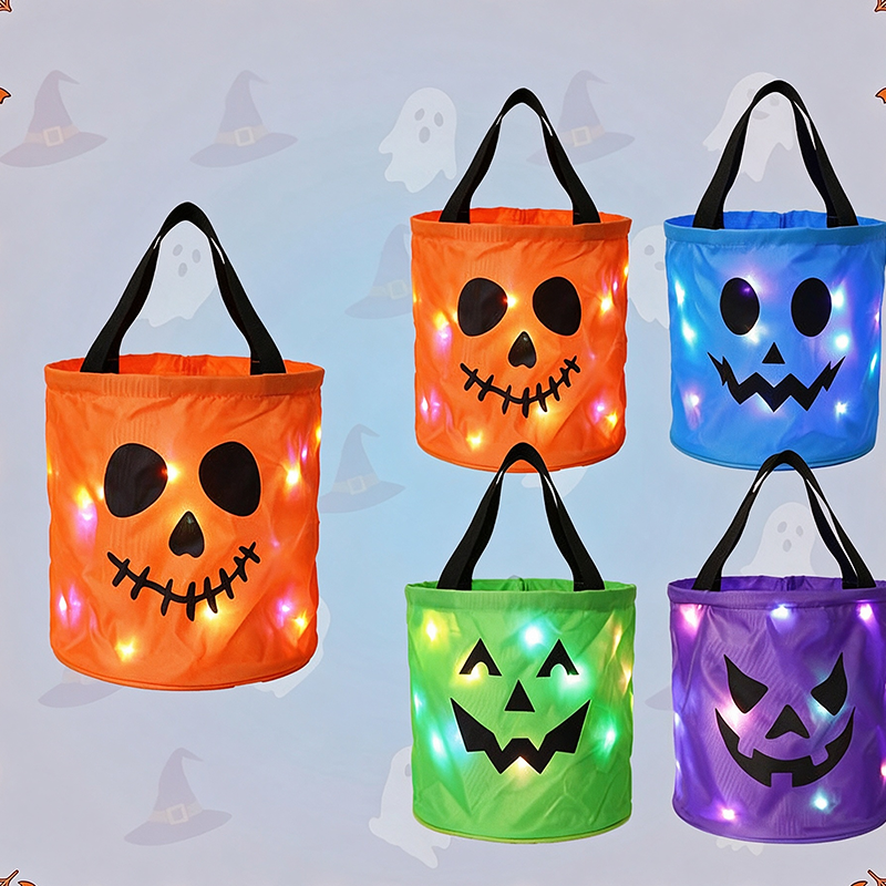 🔥50% OFF🎃LED Light Up Halloween Candy Bucket