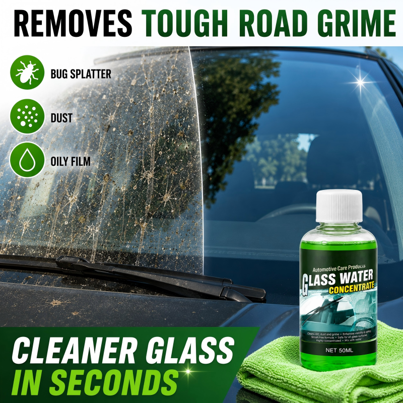 🥳2026 HOT SALE🥳💞50K+ SOLD! 💧✨ 47% OFF! Glass Concentrate – 10ml makes 1L, cuts bugs & grime, streak-free. 1 bottle = 50L ! 🚗💪
