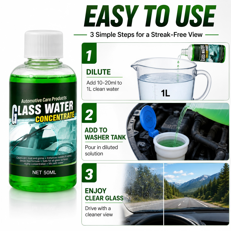 🥳2026 HOT SALE🥳💞50K+ SOLD! 💧✨ 47% OFF! Glass Concentrate – 10ml makes 1L, cuts bugs & grime, streak-free. 1 bottle = 50L ! 🚗💪