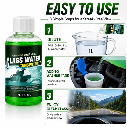 🥳2026 HOT SALE🥳💞50K+ SOLD! 💧✨ 47% OFF! Glass Concentrate – 10ml makes 1L, cuts bugs & grime, streak-free. 1 bottle = 50L ! 🚗💪