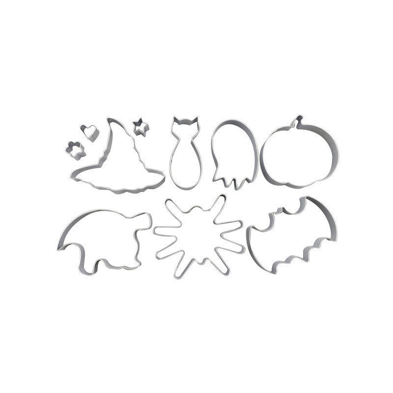 🎃 10PCS Halloween Cookie Cutters – Stainless Steel Shapes for Fun & Festive Baking 👻
