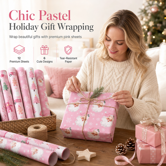 🎄50% OFF!! 🎅🎀 12 Sheets Christmas Snowman Gift Box Wrapping Paper
