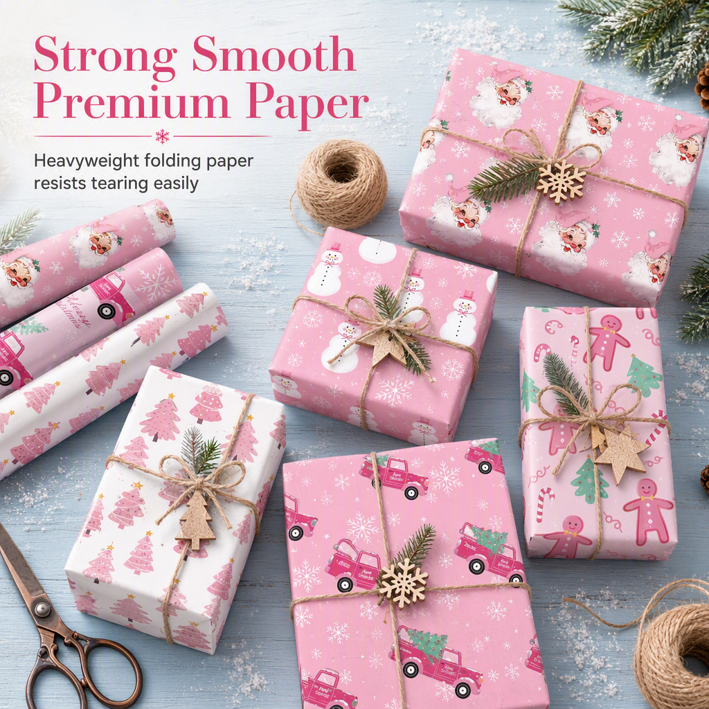 🎄50 % Rabatt!!🎅🎀12 Blatt Weihnachtsschneemann-Geschenkbox-Geschenkpapier