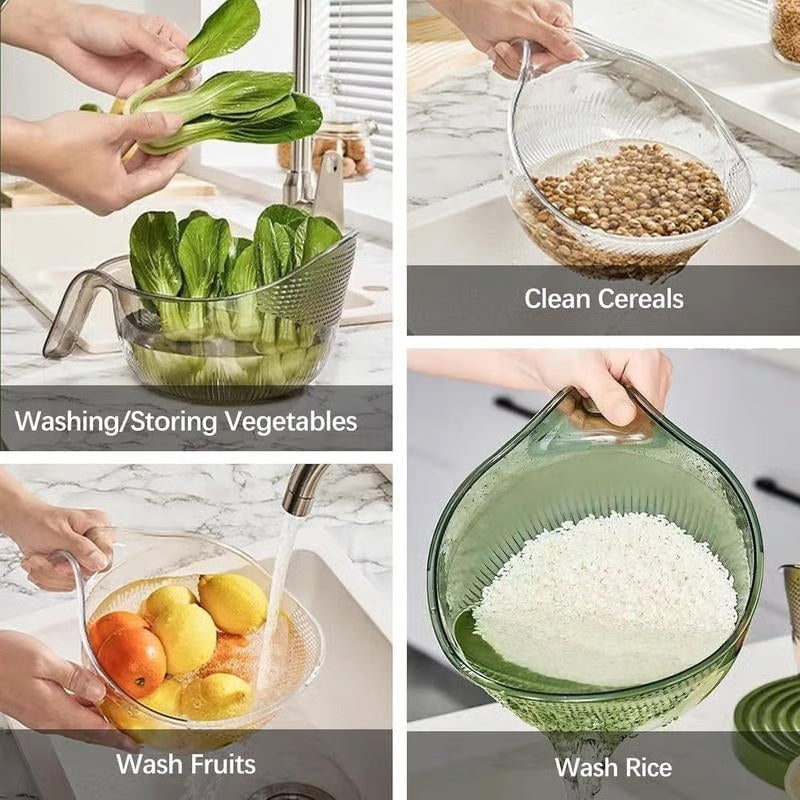 🔥 3-Pack Kitchen Strainer Bowl – Wash, Rinse & Drain in Seconds