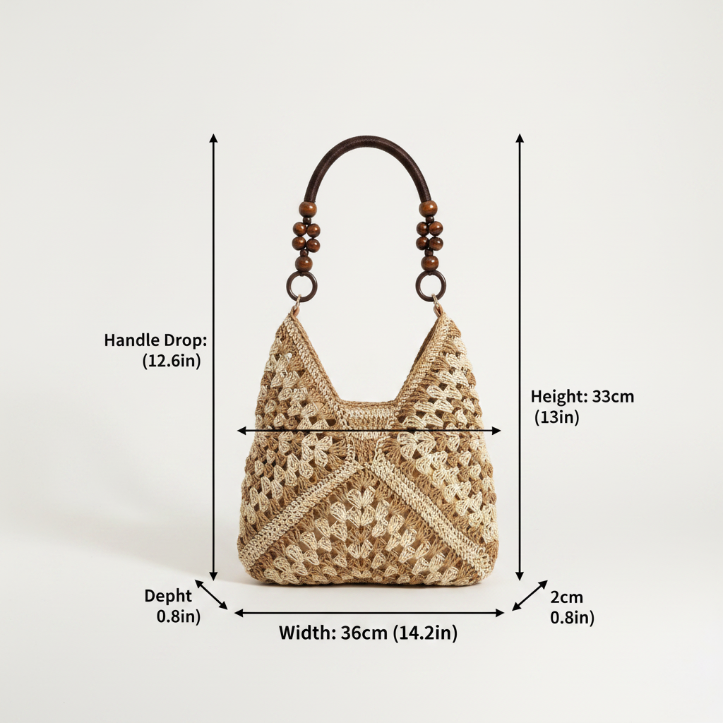 Women's Handmade Woven Straw Shoulder Bag